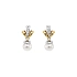 Gold Earrings Natural Pearls and Diamonds