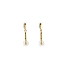 Gold Earrings Natural Pearls and Diamonds