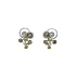 Gold Earrings with Colored Diamonds