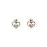 Gold Earrings in Heart Shape with Diamonds