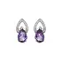 Gold Earrings with Amethysts and Diamonds