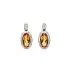 Gold Earrings Citrine and Diamonds