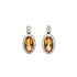 Gold Earrings Citrine and Diamonds