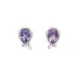 Gold Earrings Amethysts and Diamonds