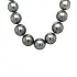 Gold Necklace of Real Black Sea Tahitian Perel
