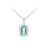Exclusive Necklace with Aquamarine Surrounded by Diamonds