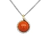 Gold Pendant with Coral and Diamonds