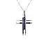 Gold Pendant Cross with Sapphires