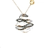 Gold Pendant with Pearl and Colored Diamonds