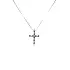 Gold Pendant Cross with Black and White Diamonds