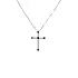 Gold Pendant Cross with Black and White Diamonds
