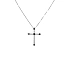 Gold Pendant Cross with Black and White Diamonds