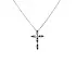 Gold Pendant Cross with Black Diamonds