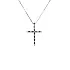 Gold Pendant Cross with Black and White Diamonds