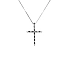 Gold Pendant Cross with Black and White Diamonds