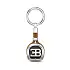 Silver Zancan Bugatti key ring with leather P002-MA