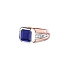 Golden Men's Ring Zancan with Sapphire and Diamonds