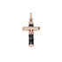 Gold pendant cross with black ceramics