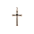 Gold pendant cross with black diamonds CR275411