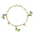 Gold Bracelet Butterflies with Enamel