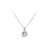 Ladies Necklace with Purple Stone in White Gold