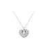 White Gold Heart Necklace with Zircons