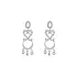 Gold dangle earrings with Zircons