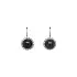 Elegant White Gold Earrings with Onyx and Zirconia