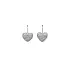 Earrings Heart with Zircones in White Gold