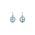Hanging Earrings Decorated with Blue Topaz on Elegant White Gold