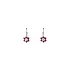 Earrings with Red Stone in White Gold