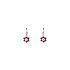 Earrings with Red Stone in White Gold