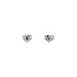 Earrings Earrings in White Gold in the Shape of Hearts Decorated with Zircons