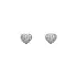 White Gold Heart Earrings with Fine Zircons