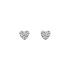 White Gold Heart Earrings Decorated with Sparkling Zircons