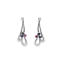 Stylish White Gold Earrings with Variegated Stones