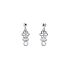White Gold Earrings with Flower Pattern and Zircones