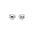 Elegant White Gold Heart Earrings