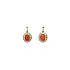 Gold Earrings with Coral and Zircones