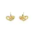 Gold Earrings in Heart Shape with Sparkling Zircons