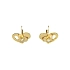 Gold Earrings in Heart Shape with Sparkling Zircons