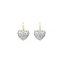 Gold Earrings in Heart Shape with Zircones