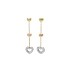 Pendant Earrings Hearts made of Combination Gold