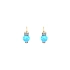 Gold Earrings with Opals and Zircons