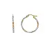Gold Hoop Earrings in Two-Tone Gold with Beaded Design