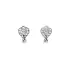 Shiny White Gold Earrings with Sparkling Zircons