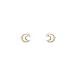 Gold Earrings Crescent with Zircones