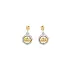 Gold dangle earrings with Zircons