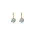 Gold dangle earrings with aquamarine