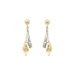 Gold dangle earrings with Zircons